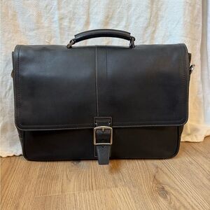 Coach Black Leather Messenger / Briefcase – Style 70035